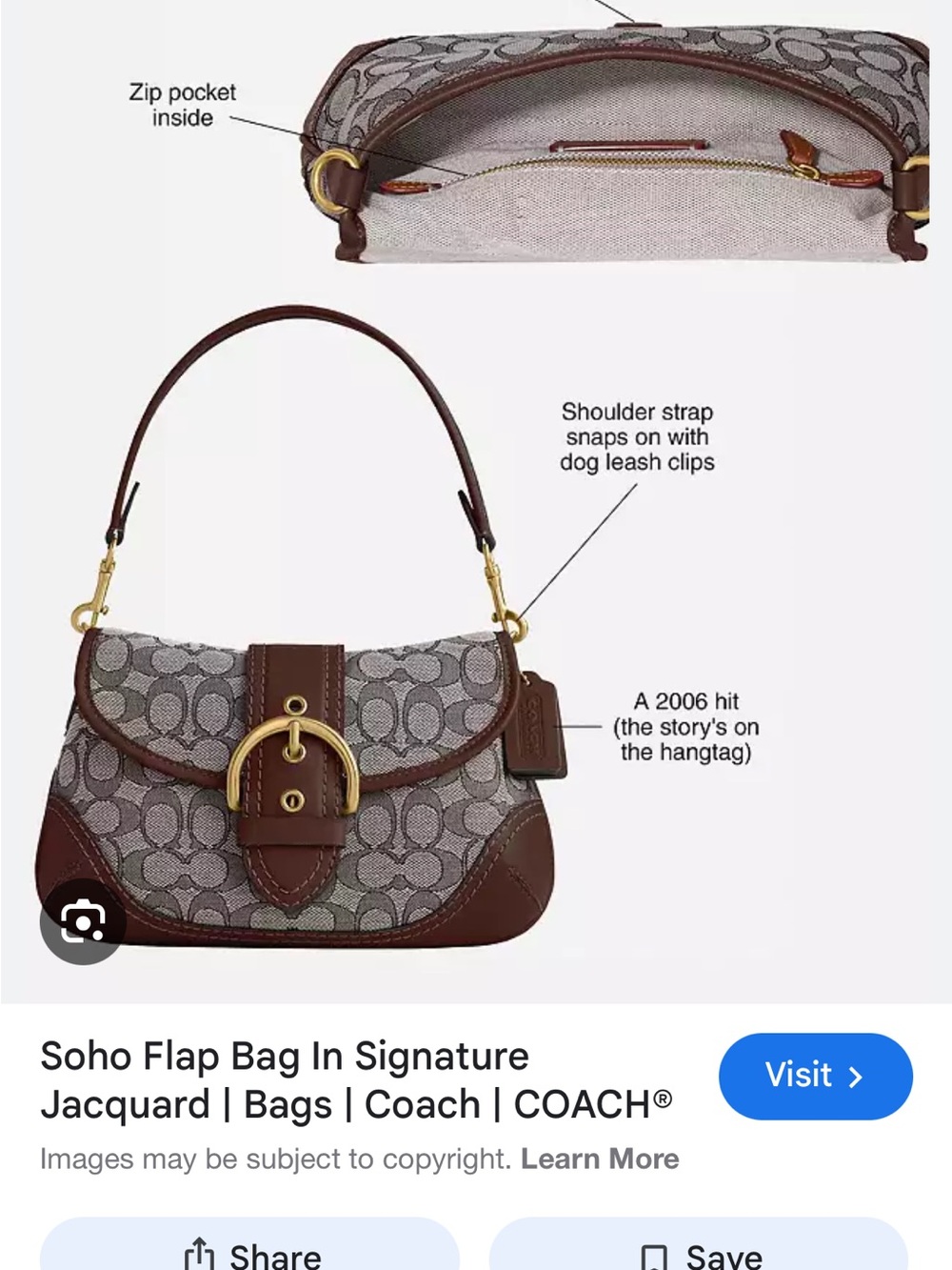 Coach Soho Flap Bag in Signature Jacquard - Picture 2 of 7